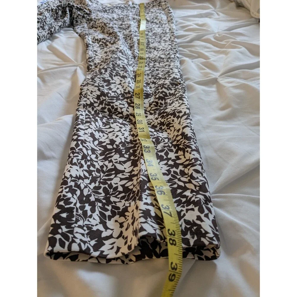 MICHAEL Michael Kors Womens Sz 10 Casual Brown White Floral Pants Cottagecore